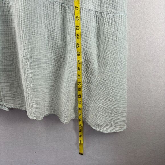 CUPIO Dress XS BLUSH Cotton Crinkled Gauze Tank Tiered Maxi Sleeveless Blue NEW - Picture 14 of 14